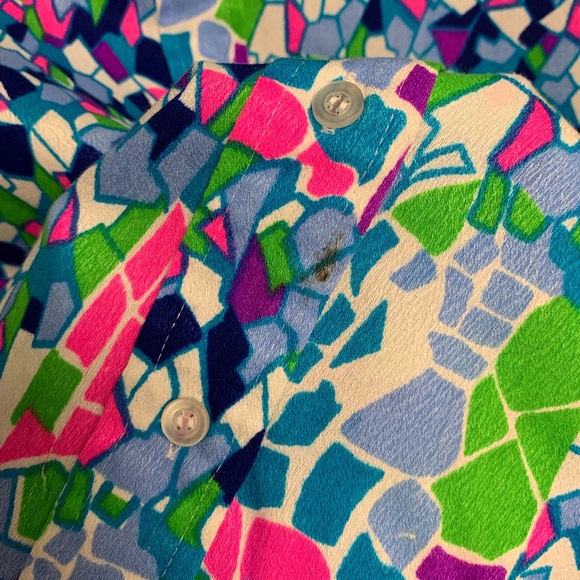 Vintage Bright Mosaic 100% Acrylic Women’s Small Button Down - Picture 8 of 8